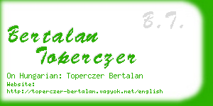 bertalan toperczer business card